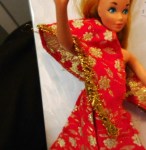 barbie red gold dress c